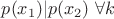 $p(x_1)|p(x_2)\ \forall k$