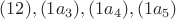 $(12), (1a_3), (1a_4), (1a_5)$