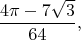 $$
\frac{4\pi - 7\sqrt{3}}{64},
$$