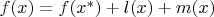 $f(x)=f(x^*)+l(x)+m(x)$