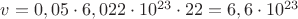 $v=0,05\cdot 6,022\cdot 10^{23}\cdot 22=6,6\cdot 10^{23}$