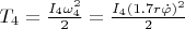 $T_4=\frac {I_4\omega_4^2}{2}=\frac {I_4(1.7r\dot\varphi)^2}{2} $