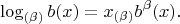$$\log_{(\beta)}b(x)=x_{(\beta)}b^\beta(x).$$
