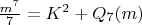 $\frac{m^7}7=K^2+Q_7(m)$