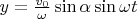 $ y = \frac{v_0}{\omega}\sin\alpha\sin\omega t $