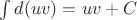 $\int\limits_{}^{} d(uv) = uv +C$