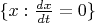 $\{x: \frac{dx}{dt}=0\}$