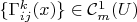 $\{\Gamma_{ij}^k(x)\}\in \mathcal C_m^1(U)$