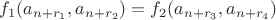 $f_1(a_{n+r_1},a_{n+r_2})=f_2(a_{n+r_3},a_{n+r_4})$