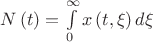 $N\left( t \right) = \int\limits_0^\infty  {x\left( {t,\xi } \right)d\xi } $