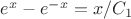 $e^x -e^{-x}= x/C_1$