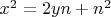 $x^2=2yn+n^2$