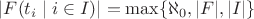 $|F(t_i\mid i\in I)|=\max\{\aleph_0,|F|,|I|\}$