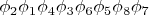 ${\phi}_2 {\phi}_1 {\phi}_4 {\phi}_3 {\phi}_6 {\phi}_5 {\phi}_8 {\phi}_7$