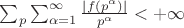 $\sum_{p}\sum_{\alpha=1}^{\infty}\frac{\lvert f(p^{\alpha})\rvert}{p^{\alpha}}<+\infty$