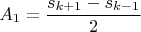 $$A_1=\frac{s_{k+1}-s_{k-1}}{2}$$