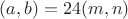 $(a,b) = 24(m,n)$