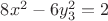 $8x^2 - 6 y_3^2 = 2$