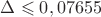 $\Delta\leqslant 0,07655$