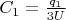 $C_1= \frac{q_1}{3U}$
