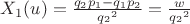 ${X_1}(u)=\frac{{q_2}{p_1}-{q_1}{p_2}}{{q_2}^2}=\frac{w}{{q_2}^2}$