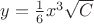 $y=\frac{1}{6}x^3\sqrt{C} $