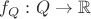 $f_Q: Q \to \mathbb{R}$