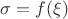 $\sigma=f(\xi)$