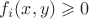 $f_i(x, y) \geqslant 0$