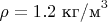$\rho = 1.2 \text{ кг/м}^3}$