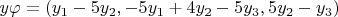 $y\varphi=(y_1-5y_2, -5y_1+4y_2-5y_3, 5y_2-y_3)$
