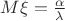 $M\xi=\frac{\alpha}{\lambda}$