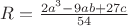 $R=\frac{2a^3-9ab+27c}{54}$
