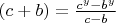 $(c+b)=\frac {c^y-b^y}{c-b}$