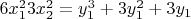 $6x_1^23x_2^2=y_1^3+3y_1^2+3y_1$