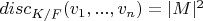 $disc_{K/F}(v_1, ..., v_n)=|M|^2$