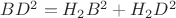 $BD^2=H_2B^2+H_2D^2$ $BD^2=H_2B^2+H_2D^2$
