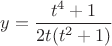 $y=\dfrac{t^4+1}{2t(t^2+1)}$