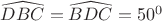 $\widehat{DBC} = \widehat{BDC} = 50^0$