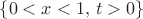 $\{0<x<1,\,t>0\}$