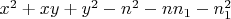 $x^2+xy+y^2-n^2-nn_1-n_1^2$