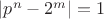 $|p^n-2^m|=1$