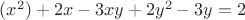 $(x^2)+2 x-3xy+2y^2-3y=2 $