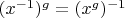 $(x^{-1})^g = (x^g)^{-1}$
