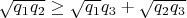 $\sqrt {q_1q_2}\geq \sqrt {q_1}{q_3}+\sqrt {q_2q_3}$