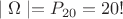$\mid \Omega \mid=P_{20}=20!$