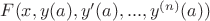 $F(x,y(a),y'(a),...,y^{(n)}(a))$