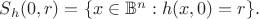 $S_h(0, r)=\{x\in {\Bbb B}^n: h(x, 0)=r\}.$