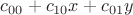 $c_{00}+c_{10}x+c_{01}y$