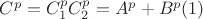 $C^ p = C_1^p C_2^ p = A^ p + B^ p\engo (1)$